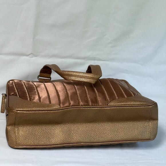 Estee Lauder Large Padded Laptop Travel Case Tote / Shoulder Bag - Bronze - New - Picture 7 of 9